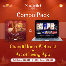 Load image into Gallery viewer, Navaratri 2025 Online Homas &amp; Celebrations  + Art of Living App Combo
