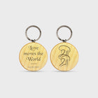 Sri Sri Wooden Keychain – Round